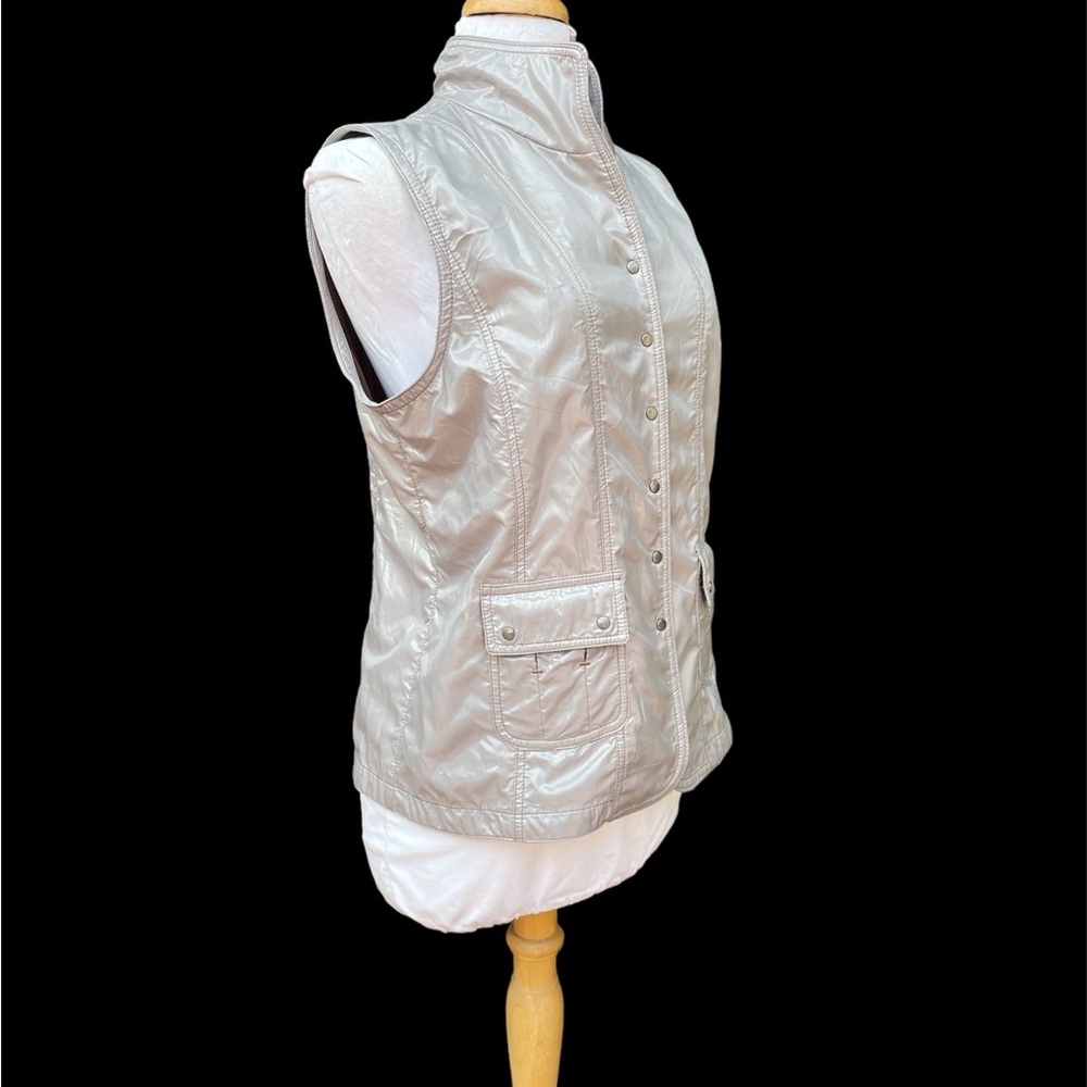 Japanese Brand Rue de Bac Vest Silver Grey Metallic - Picture 10 of 14